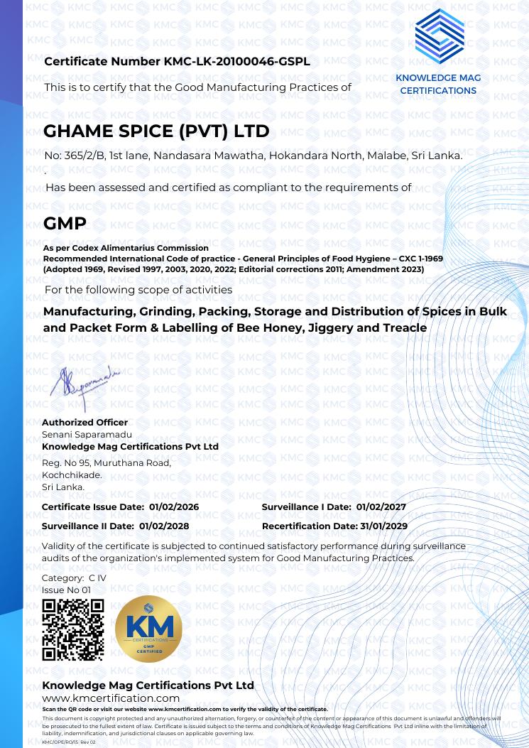 GMP certificate